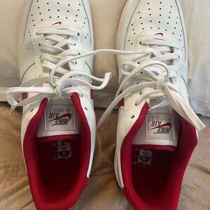 Nike White Low-Top Sneakers with Red Lining